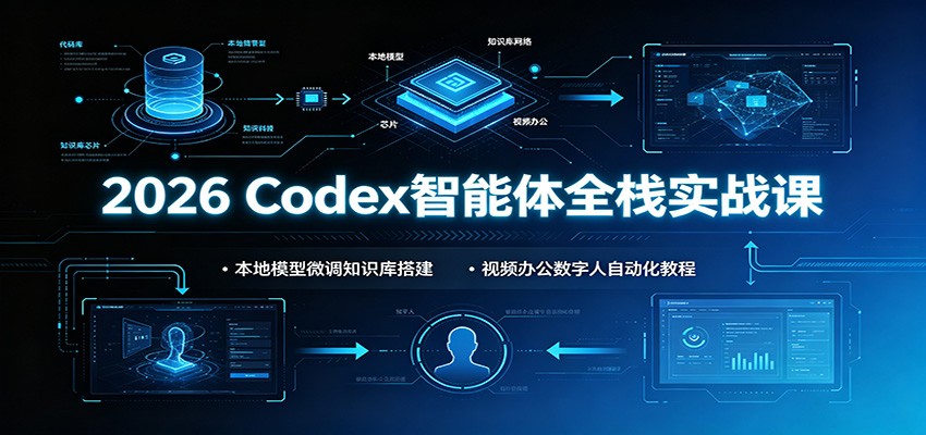 2026 Codex智能体全栈实战课：本地模型微调知识库搭建，视频办公数字人自动化教程-悟思笔记，一个低调的学习营。