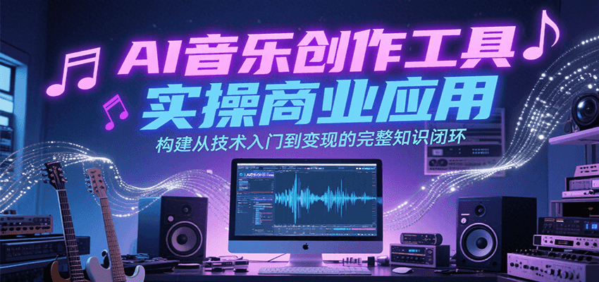 AI音乐创作工具实操商业应用，构建从技术入门到变现的完整知识闭环-悟思笔记，一个低调的学习营。