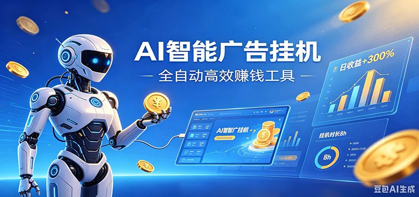 AI智能广告挂机，小白轻松上手，在家自动赚收益-悟思笔记，一个低调的学习营。