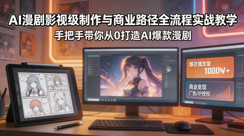 AI漫剧影视级制作与商业路径全流程实战教学，手带你从0打造AI爆款漫剧-悟思笔记，一个低调的学习营。