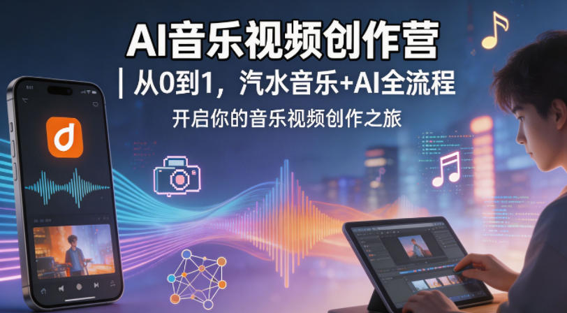 AI音乐视频创作营｜从0到1，汽水音乐+AI全流程，开启你的音乐视频创作之旅-悟思笔记，一个低调的学习营。