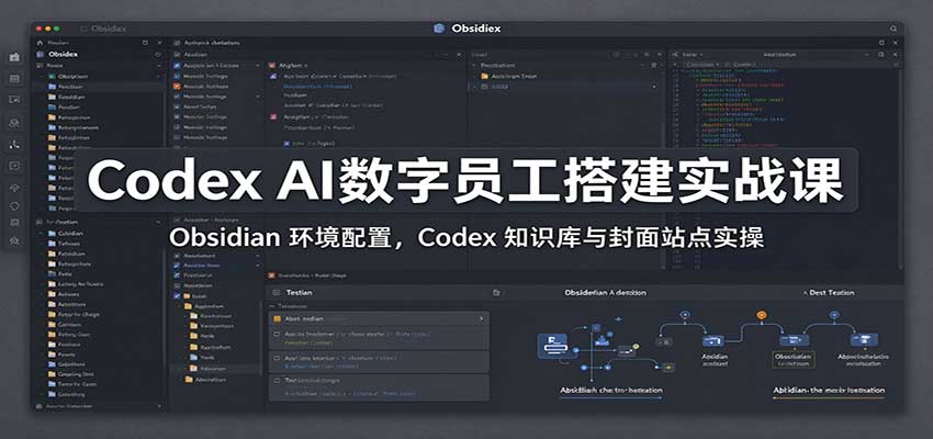 Codex AI数字员工搭建实战课：Obsidian 环境配置，Codex 知识库与封面站点实操-悟思笔记，一个低调的学习营。