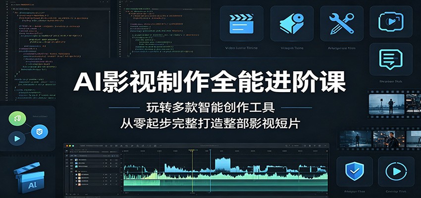 AI影视制作全能进阶课：玩转多款智能创作工具，从零起步完整打造整部影视短片-悟思笔记，一个低调的学习营。