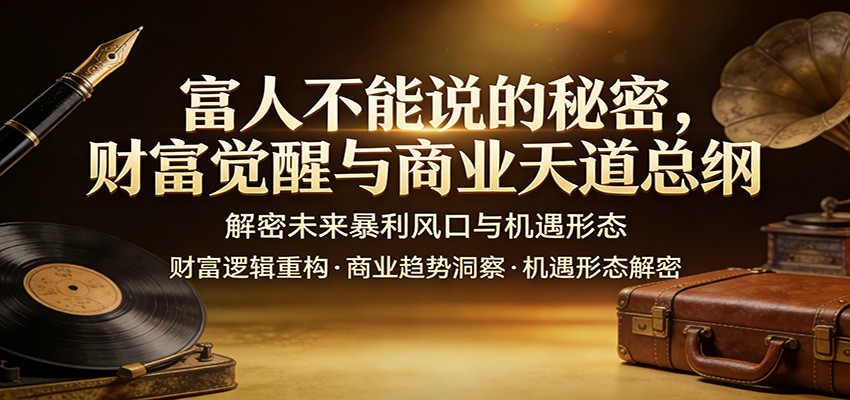 富人不能说的秘密，财富觉醒与商业天道总纲，解密未来暴利风口与机遇形态-悟思笔记，一个低调的学习营。