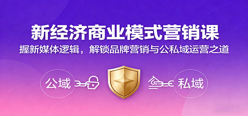 新经济商业模式营销课，握新媒体逻辑，解锁品牌营销与公私域运营之道-悟思笔记，一个低调的学习营。