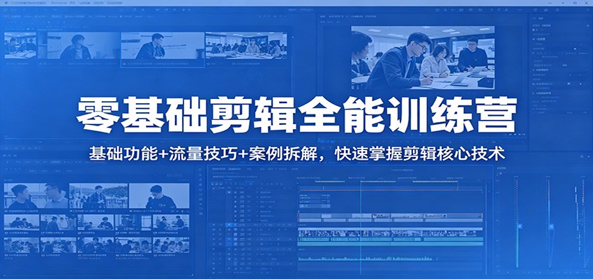 零基础剪辑全能训练营：基础功能+流量技巧+案例拆解，快速掌握剪辑核心技术-悟思笔记，一个低调的学习营。