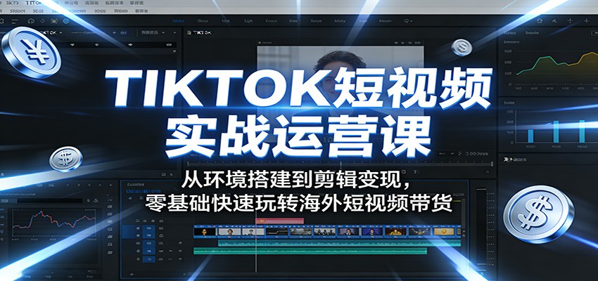 TIKTOK短视频实战运营课：从环境搭建到剪辑变现，零基础快速玩转海外短视频带货-悟思笔记，一个低调的学习营。