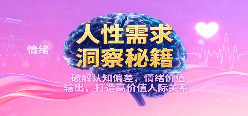 人性需求洞察秘籍，破解认知偏差，情绪价值输出，打造高价值人际关系-悟思笔记，一个低调的学习营。