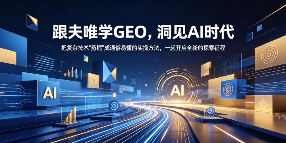跟夫唯学GEO，洞见AI时代，把复杂技术“蒸馏”成通俗易懂的实操方法，一起开启全新的探索征程-悟思笔记，一个低调的学习营。