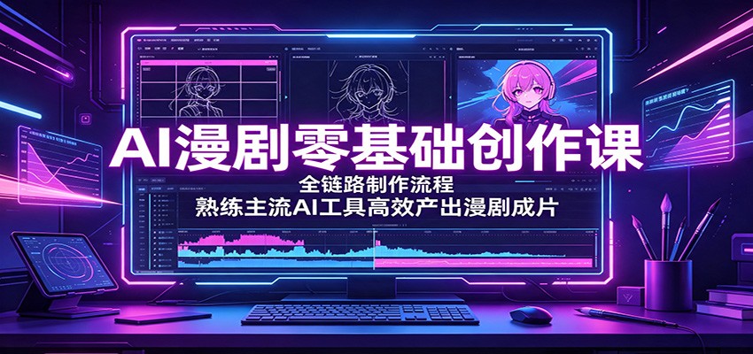 AI漫剧零基础创作课：全链路制作流程，熟练主流AI工具高效产出漫剧成片-悟思笔记，一个低调的学习营。