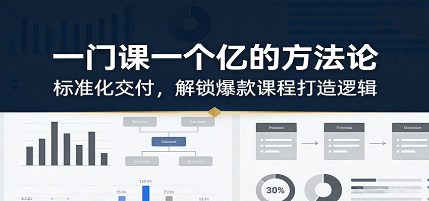 一门课一个亿的方法论：标准化交付，解锁爆款课程打造逻辑-悟思笔记，一个低调的学习营。