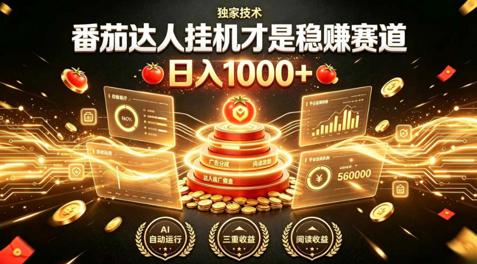 别再瞎找副业！番茄达人挂G才是稳賺赛道，日入1000+，全程傻瓜式操作，可矩阵放大【揭秘】-悟思笔记，一个低调的学习营。