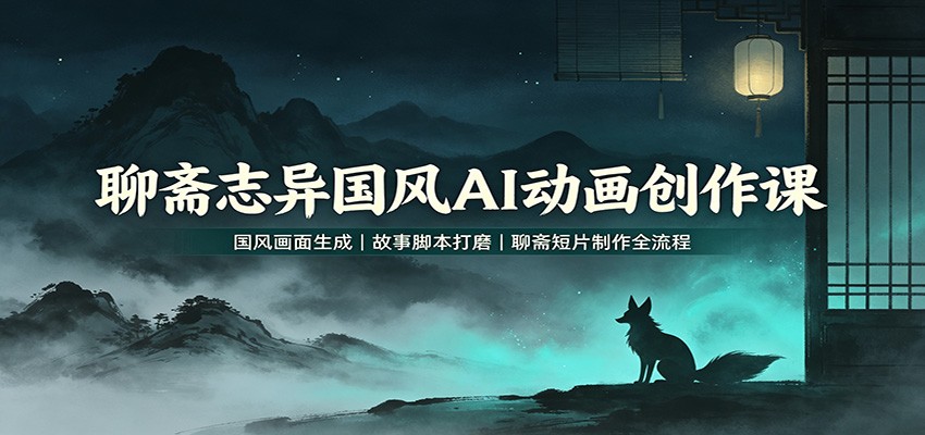 聊斋志异国风AI动画创作课：国风画面生成，故事脚本打磨，聊斋短片制作全流程-悟思笔记，一个低调的学习营。