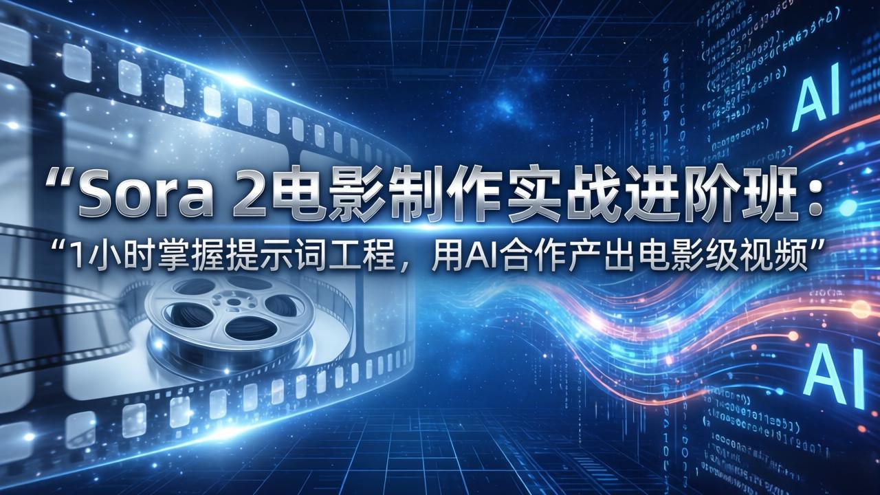 Sora 2电影制作实战进阶班：1小时掌握提示词工程，用AI合作产出电影级视频-悟思笔记，一个低调的学习营。