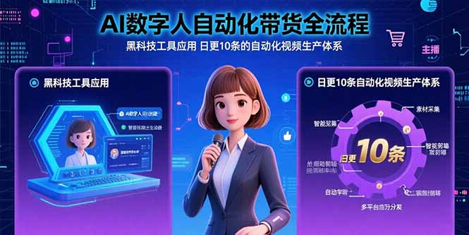 AI数字人自动化带货全流程：黑科技工具应用 日更10条的自动化视频生产体系-悟思笔记，一个低调的学习营。