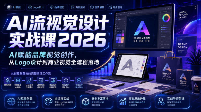 AI流视觉设计实战课2026：AI赋能品牌视觉创作，从Logo设计到商业视觉全流程落地-悟思笔记，一个低调的学习营。