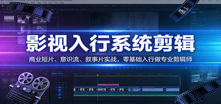 影视系统剪辑，商业短片、意识流、叙事片实战，零基础入行做专业剪辑师-悟思笔记，一个低调的学习营。