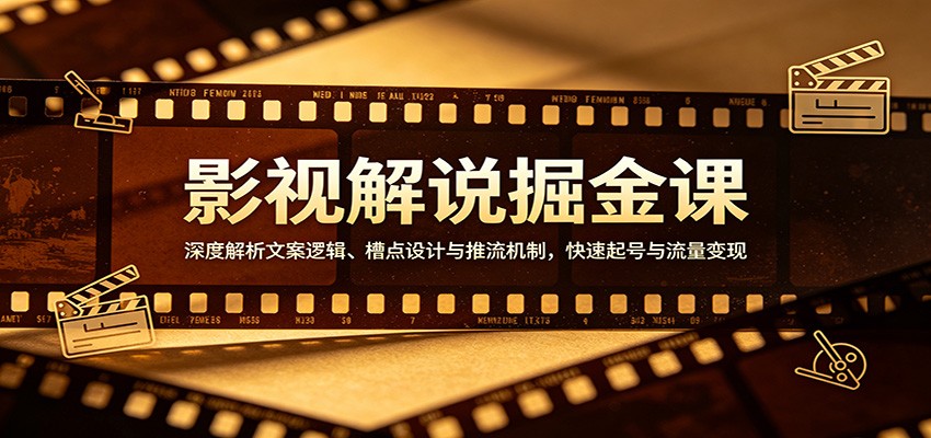 影视解说掘金课：深度解析文案逻辑、槽点设计与推流机制，快速起号与流量变现-悟思笔记，一个低调的学习营。