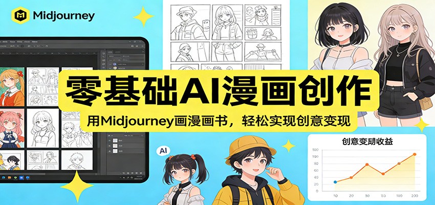 零基础AI漫画创作：用Midjourney画漫画书，轻松实现创意变现-悟思笔记，一个低调的学习营。
