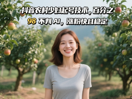 抖音农村少妇起号技术，百分之98不判AI，涨粉快且稳定-悟思笔记，一个低调的学习营。
