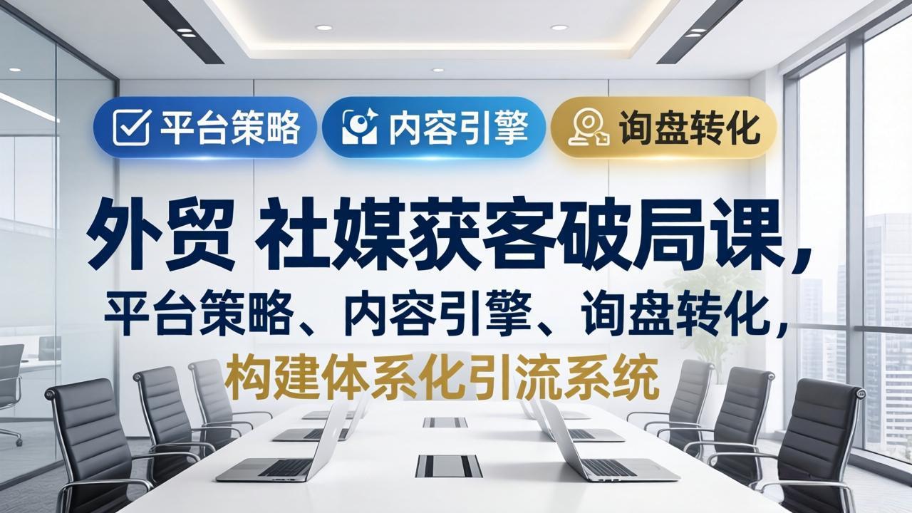 外贸 社媒获客破局课，平台策略、内容引擎、询盘转化，构建体系化引流系统(更新26年3月-悟思笔记，一个低调的学习营。