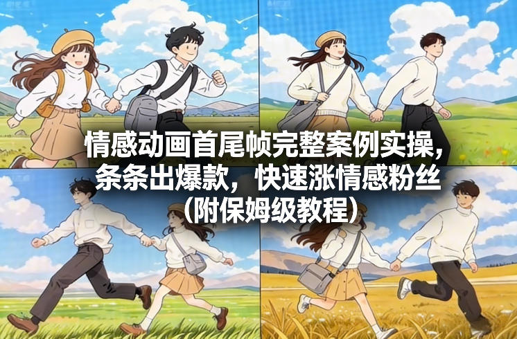 情感动画首尾帧完整案例实操，条条出爆款，快速涨情感粉丝(附保姆级教程)-悟思笔记，一个低调的学习营。