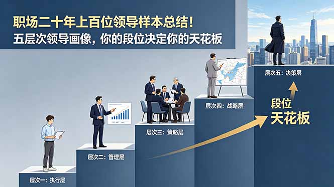 付费文章：职场二十年上百位领导样本总结！五层次领导画像，你的段位决定你的天花板-悟思笔记，一个低调的学习营。