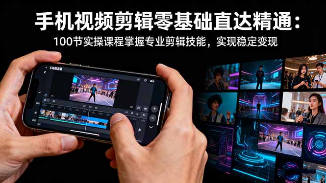 手机视频剪辑零基础直达精通：100节实操课程掌握专业剪辑技能，实现稳...-悟思笔记，一个低调的学习营。