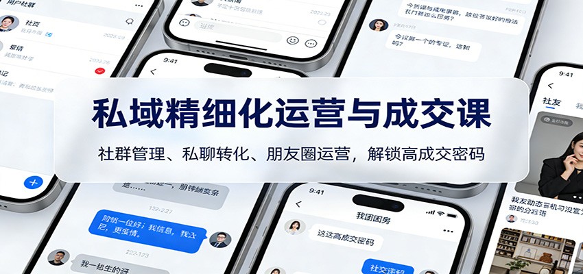 私域精细化运营与成交课：社群管理、私聊转化、朋友圈运营，解锁高成交密码-悟思笔记，一个低调的学习营。