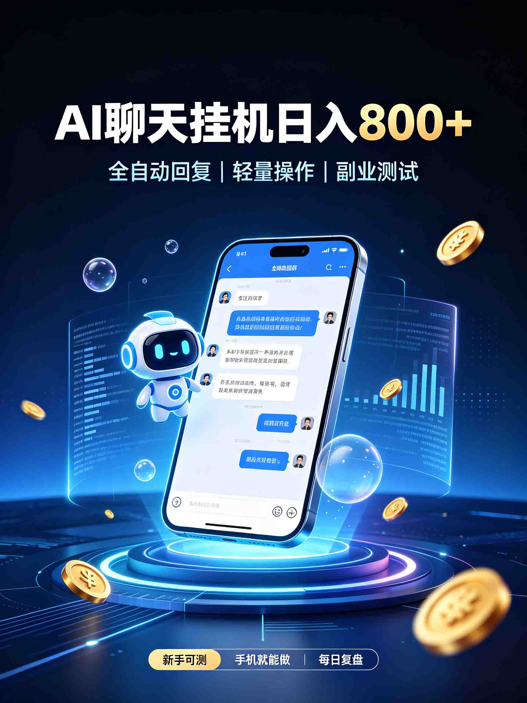AI聊天挂机，日入800+，适用个人副业，工作室矩阵操作-悟思笔记，一个低调的学习营。