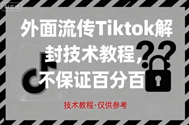 外面流传Tiktok解封技术教程，不保证百分百，具体自测-悟思笔记，一个低调的学习营。