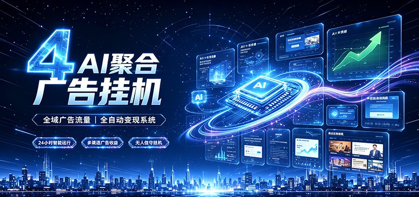 全域广告流量聚合，AI无人挂机稳赚佣金，打造长期稳定被动收入副业-悟思笔记，一个低调的学习营。