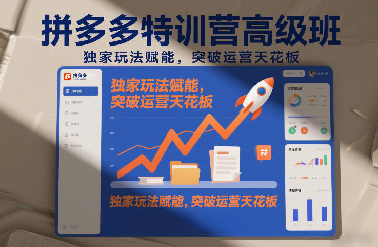拼多多特训营高阶班，独家玩法赋能，突破运营天花板(更新26年2月)-悟思笔记，一个低调的学习营。