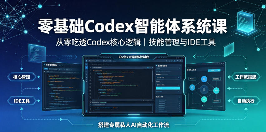 零基础Codex智能体系统课｜从零吃透Codex核心逻辑、技能管理与IDE工具，搭建专属私人AI自动化工作流-悟思笔记，一个低调的学习营。