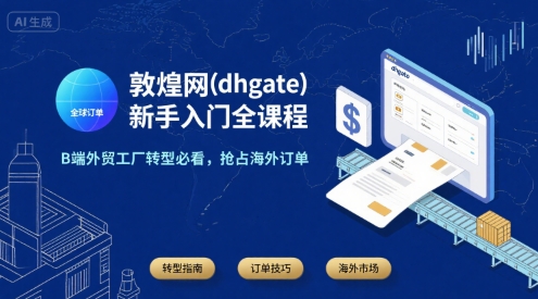 敦煌网(dhgate)新手入门全课程，B端外贸工厂转型必看，抢占海外订单-悟思笔记，一个低调的学习营。