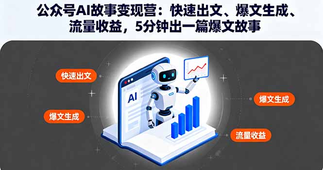 公众号AI故事变现营：快速出文、爆文生成、流量收益，5分钟出一篇爆文故事-悟思笔记，一个低调的学习营。
