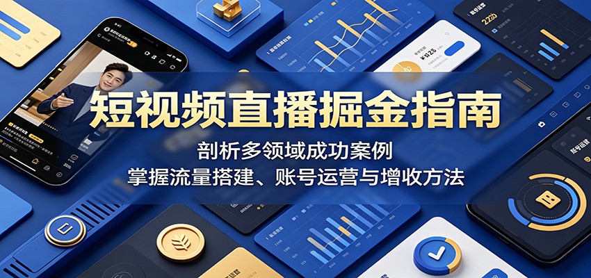 短视频直播掘金指南：剖析多领域成功案例，掌握流量搭建、账号运营与增收方法-悟思笔记，一个低调的学习营。