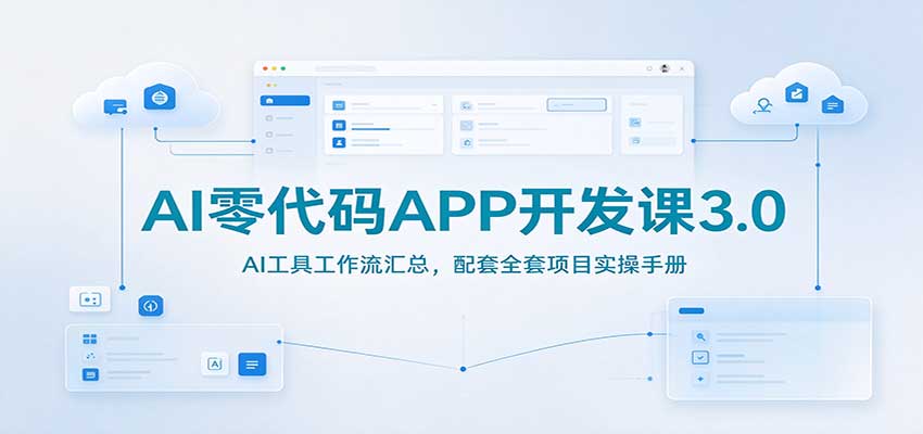 AI零代码APP开发课3.0：AI工具工作流汇总，配套全套项目实操手册-悟思笔记，一个低调的学习营。