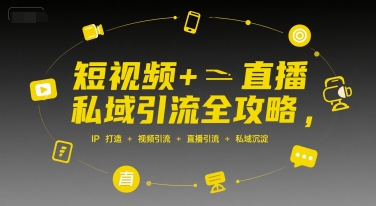 短视频+直播私域引流全攻略，IP打造 +视频引流 +直播引流 +私域沉淀-悟思笔记，一个低调的学习营。