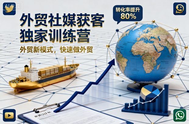 外贸社媒获客独家训练营，外贸新模式，快速做外贸(更新26年4月)-悟思笔记，一个低调的学习营。