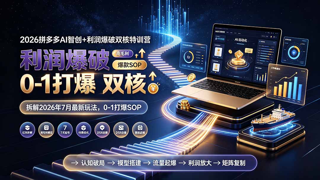 2026拼多多AI智创+利润爆破双核特训营-更新：拆解2026年7月最新玩法，0-1打爆SOP-悟思笔记，一个低调的学习营。