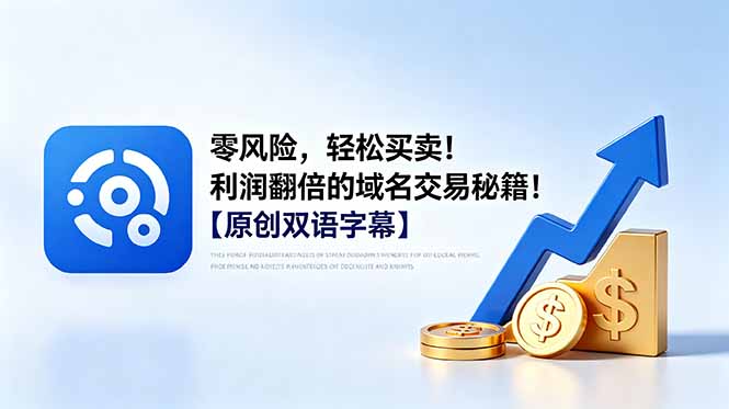 零风险，轻松买卖！利润翻倍的域名交易秘籍！【原创双语字幕】-悟思笔记，一个低调的学习营。