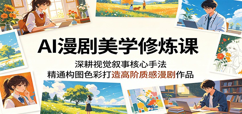 AI漫剧美学修炼课：深耕视觉叙事核心手法，精通构图色彩打造高阶质感漫剧作品-悟思笔记，一个低调的学习营。
