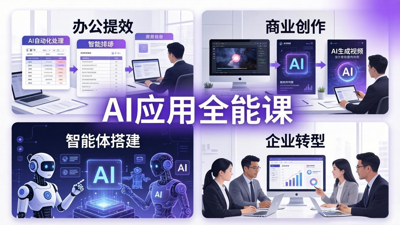 AIGC 应用全能课：办公提效、商业创作、智能体搭建、企业转型，一站式学会AI应用-悟思笔记，一个低调的学习营。