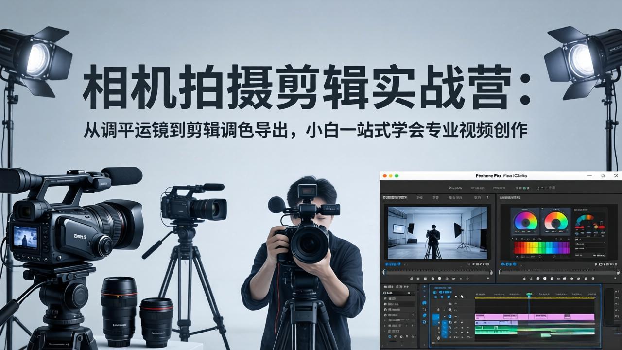 相机拍摄剪辑实战营：从调平运镜到剪辑调色导出，小白一站式学会专业视频创作-悟思笔记，一个低调的学习营。