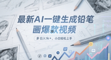 最新AI一键生成铅笔画爆款视频，多平台分发，日 入1k+，小白轻松上手【揭秘】-悟思笔记，一个低调的学习营。