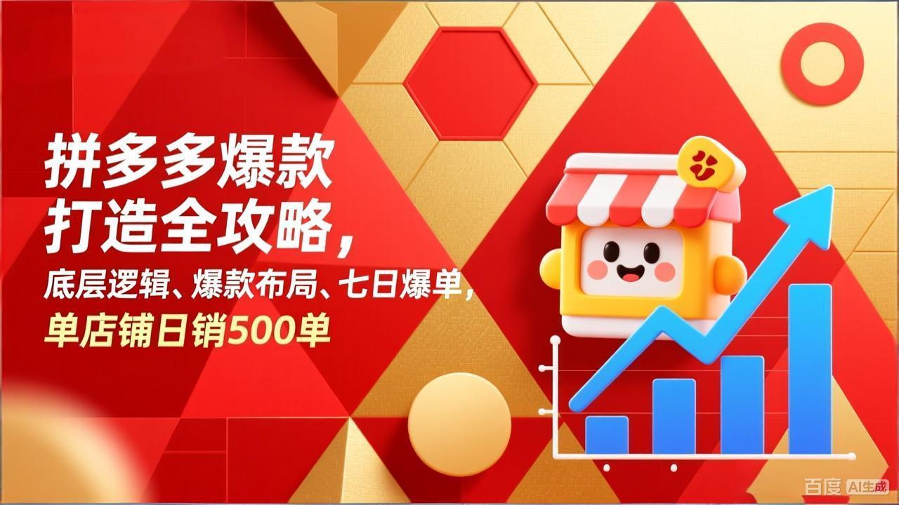 拼多多爆款打造全攻略，底层逻辑、爆款布局、七日爆单，单店铺日销500单-悟思笔记，一个低调的学习营。