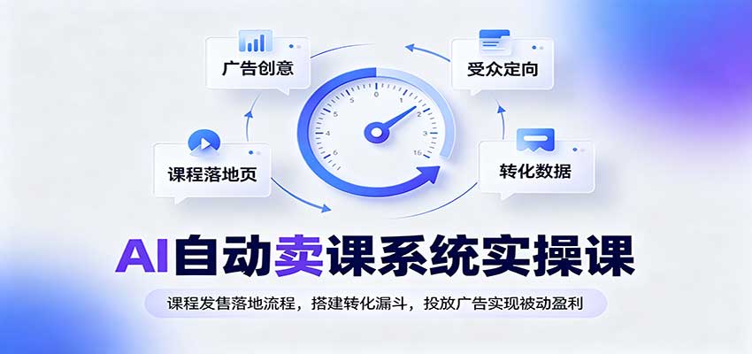 AI自动卖课系统实操课：课程发售落地流程，搭建转化漏斗，投放广告实现被动盈利-悟思笔记，一个低调的学习营。