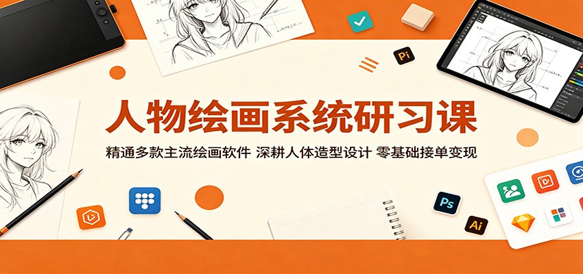 人物绘画系统研习课：精通多款主流绘画软件，深耕人体造型设计，零基础接单变现-悟思笔记，一个低调的学习营。