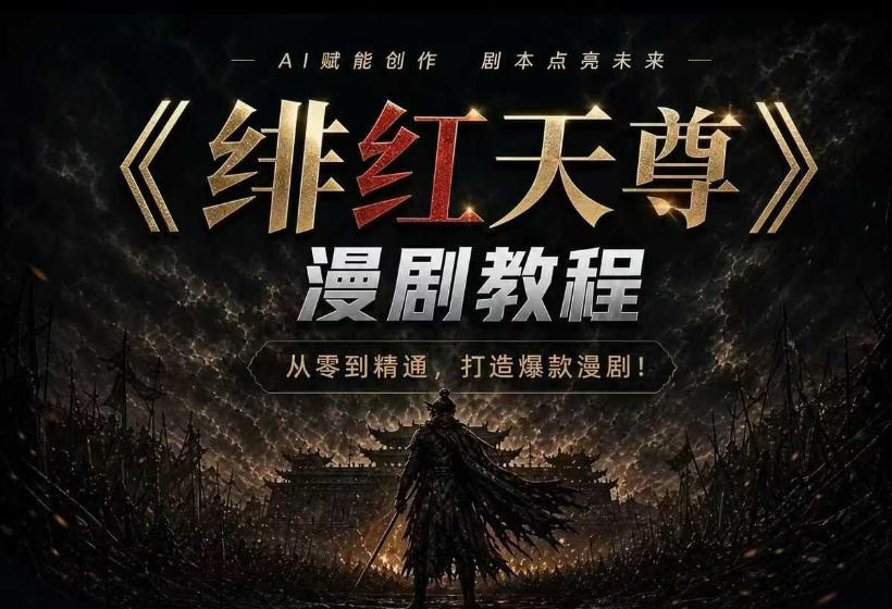绯红天尊AI漫剧系统教程｜从零入门到精通，工具运用+剧本创作+爆款逻辑+提示词素材+镜头剪辑，全套爆款漫剧落地实战课-悟思笔记，一个低调的学习营。